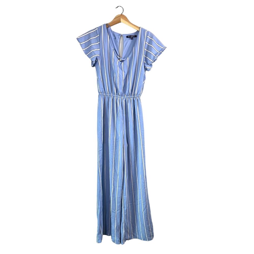 Women's Blue Striped One Love Jumper M
